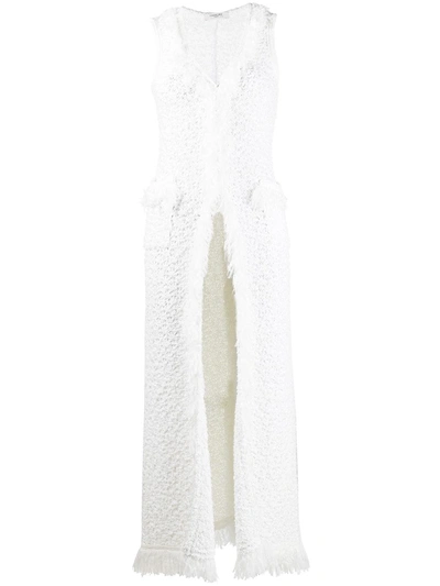Charlott Long Tweed Cardi-coat In White