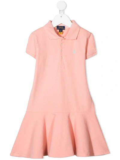 Ralph Lauren Kids' Polo衫式连衣裙 In Pink