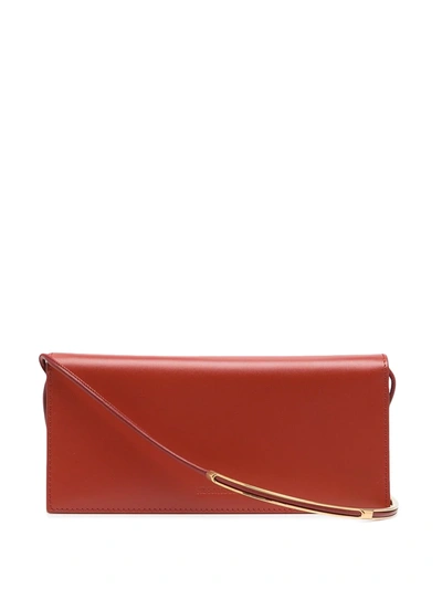Jil Sander Continental Wallet Bag In Red