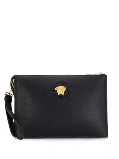 Versace Black Leather Clutch