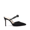 Schutz Pearl Leather Mule In Black