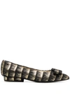 Ferragamo Brush Stroke Effect Ballerinas In Black