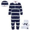 Polo Ralph Lauren Striped Cotton Jersey Rugby Coverall In Blue