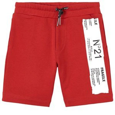 N°21 Kids' Jogging Shorts N ° 21 In Cotton With Logo In Red
