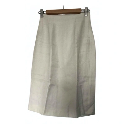 Pre-owned Lk Bennett Mid-length Skirt In White