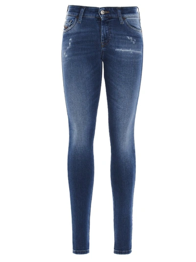 Diesel Babhila Slim-fit Cropped Jeans In Blue