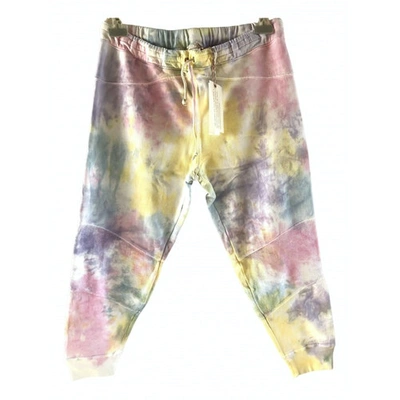 Pre-owned Loveshackfancy Multicolour Cotton Trousers