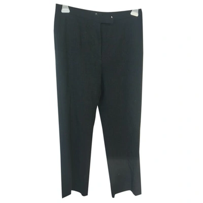 Pre-owned Alberto Biani Wool Straight Pants In Anthracite