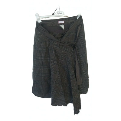 Pre-owned Max & Co Silk Mid-length Skirt In Brown