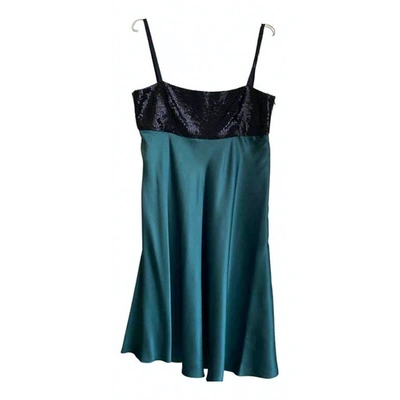 Pre-owned Armani Collezioni Glitter Mid-length Dress In Green