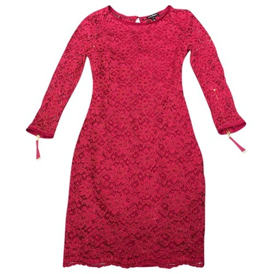 Pre-owned Juicy Couture Lace Mini Dress In Burgundy