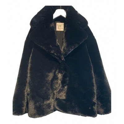 Pre-owned Anine Bing Faux Fur Coat In Black
