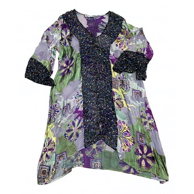 Pre-owned Barker Silk Mid-length Dress In Multicolour
