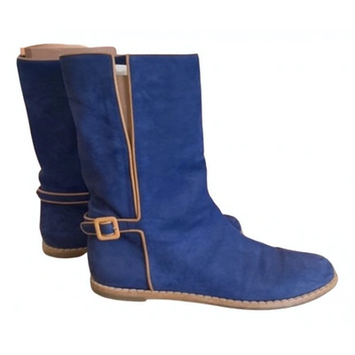 Pre-owned Baldinini Boots In Blue