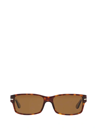 Persol Polarized Rectangular Sunglasses In Pol Brown