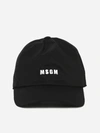 Msgm Logo-embroidered Baseball Cap In Black