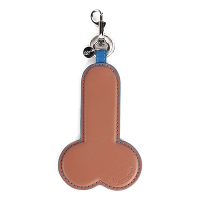 Jw Anderson Penis Keyring In Pink And Blue Leather In Pink/blue