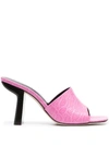 BY FAR PINK LEATHER MULES,11729249
