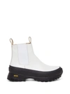 JIL SANDER CHELASEA LEATHER ANKLE BOOTS WITH VIBRAM SOLE,JP33010A13084100