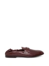 DOLCE & GABBANA BROWN LEATHER LOAFERS WITH LOGO,11728495