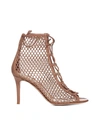 GIANVITO ROSSI HELENA NAPPA LEATHER AND MESH ANKLE BOOTS,11728377