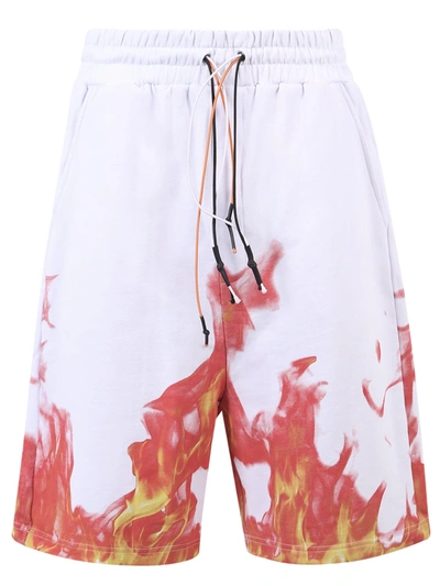 Ihs White And Red Cotton Shorts