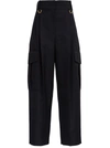 GIVENCHY BLACK CARGO PANTS IN LIGHT WOOL,BW50NA12JF001