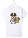 MOSCHINO JERSEY T-SHIRT WITH TEDDY BEAR PRINT,11727285