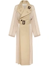 Maison Margiela Doppelreihiger Trenchcoat Aus Baumwoll-gabardine Mit Charmeuse-einsatz In Beige