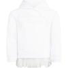 ERMANNO SCERVINO JUNIOR WHITE SWEATSHIRT FOR GIRL WITH LOGO,ESFFE002 FE144 WSUNI B009