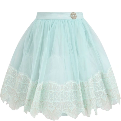 Elie Saab Kids' Aqua Green Skirt For Girl