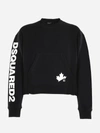 DSQUARED2 COTTON SWEATSHIRT WITH LOGO ON THE SLEEVE,S74GU0474 S25042900