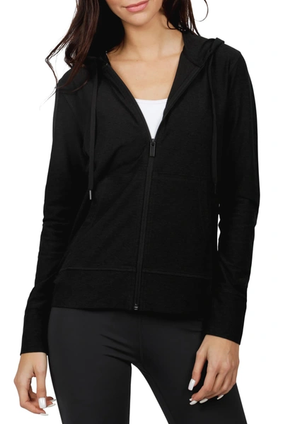 90 Degree By Reflex Lux Heather Full Zip Jacket In Htr.charcoal