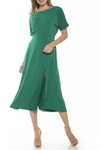 Alexia Admor Lana Draped Bodice Floral Midi Dress In Green