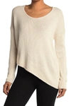 Helmut Lang Asymmetrical Hem Pullover Sweater In Ecru