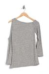 Go Couture Tie Dye Cold Shoulder Top In Heather Grey