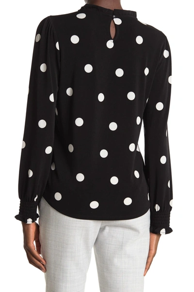 Adrianna Papell Printed Long Sleeve Knit Top In Blkivybgdt