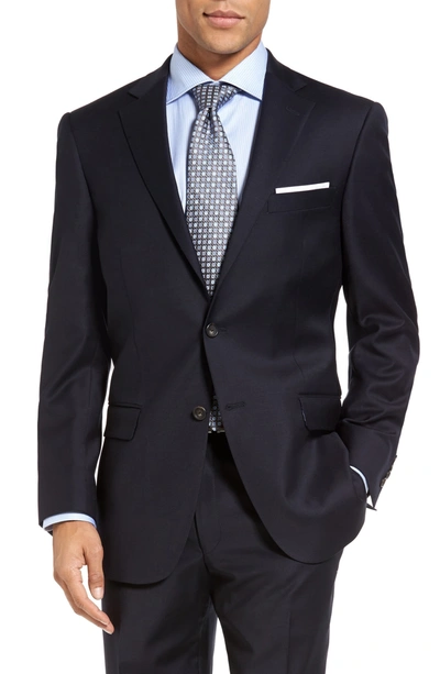 Hart Schaffner Marx New York Classic Fit Solid Stretch Wool Suit In Navy