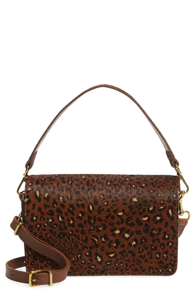 Madewell The Flap Convertible Crossbody Bag: Painted Leopard Genuine Calf Hair Edition In Rich Brown Multi At