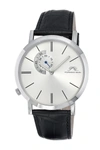 Porsamo Bleu Men's Croc-embossed Leather Watch In Silver/ Black/ White