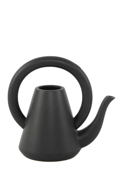 Flora Bunda 10in Loop Ceramic Watering Can In Black