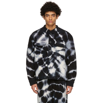 The Elder Statesman Teton Tie-dyed Organic Cotton-fleece Jacket In Blue