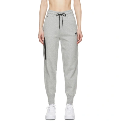 Nike Grey Sportswear Tech Lounge Pants In Dk Grey Heather/blac