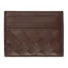 BOTTEGA VENETA BROWN INTRECCIATO CARD HOLDER