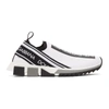 Dolce & Gabbana Men's Sorrento Logo-stripe Sock Sneakers In White Black