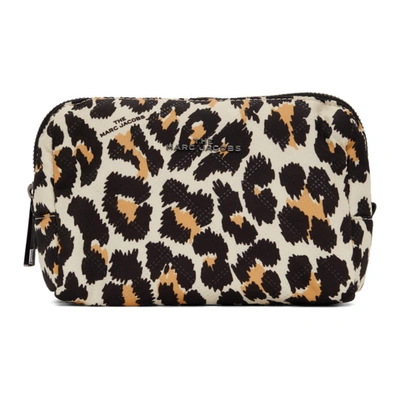 Marc Jacobs Beige & Black Leopard 'the Beauty' Cosmetic Pouch In Natural Mul