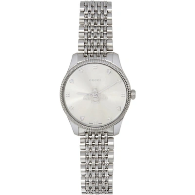 Gucci 36mm G-timeless Bee Watch With Bracelet Strap, Silver