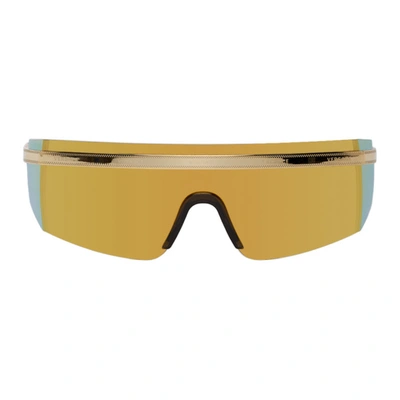 Versace Yellow Rock Icon Sunglasses In Gold/mirgol