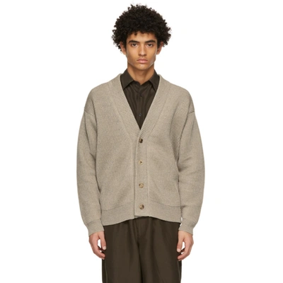 Auralee Khaki Hemp Big Cardigan In Natural | ModeSens