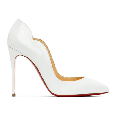Christian Louboutin Hot Chick 100 Patent Leather Pumps In White